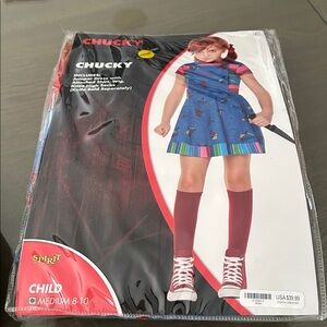 Spirit Chucky Costume with Blue and Red Design